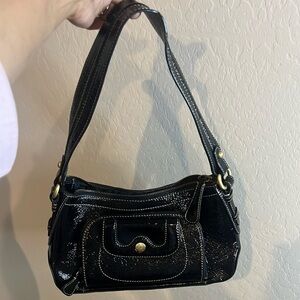 Perlina black patent leather Small shoulder Bag Gold Hardware